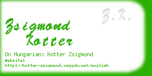 zsigmond kotter business card